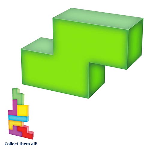 Tetris S-Shaped Tetrimino Light-Up Sculpture
